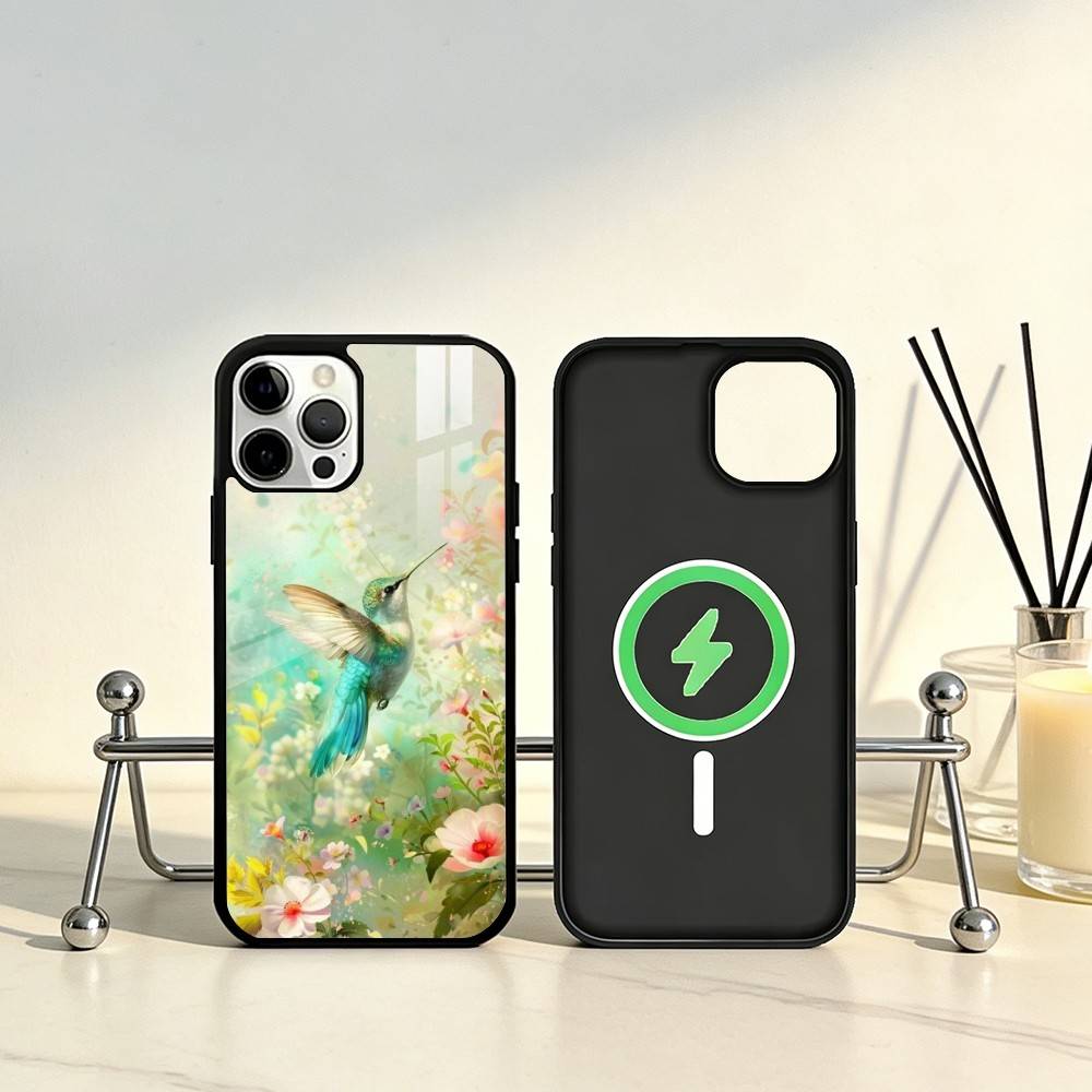 Bird Hummingbird painting Phone Case For iPhone17,16,15,14,13,12,11 Plus,Pro Max Magnetic For Magsafe Wireless Charging
