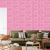 Polynesian Geometric Pattern Powder Pink Wallpaper 50x1000