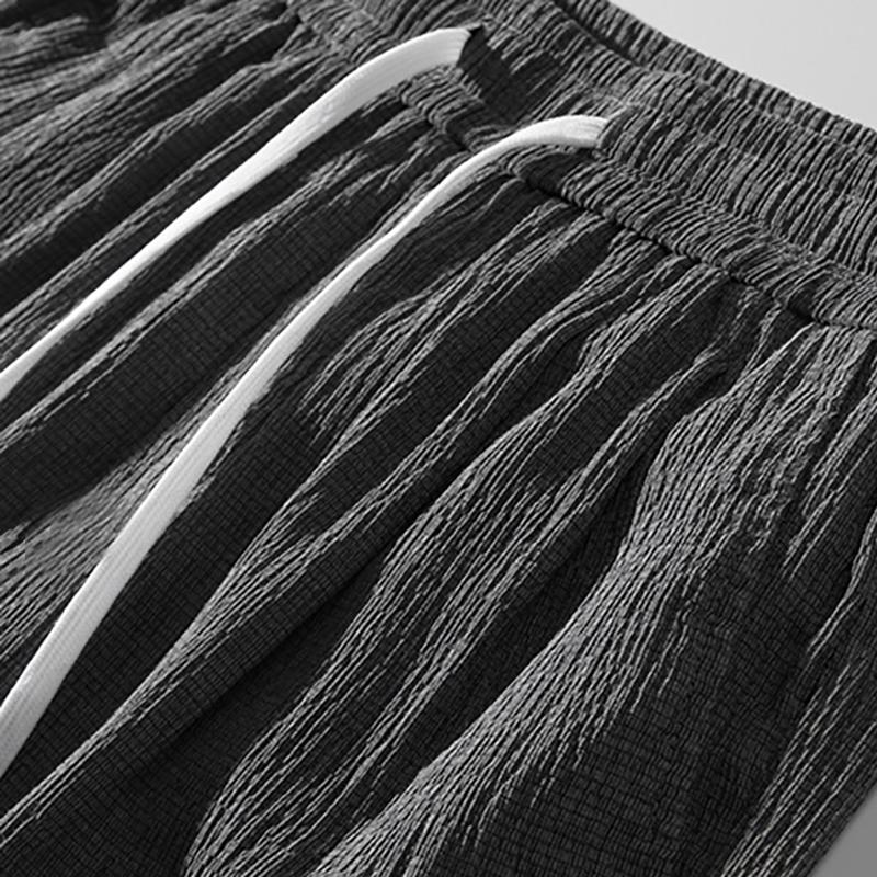 Lce Silk Shorts Men's Thin Sports Cropped Pants Loose Straight Leg Cool Breathable Fashion Trend Casual