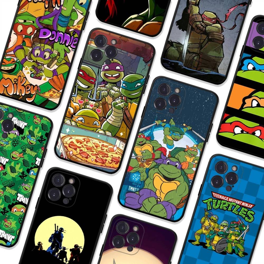 Animated N-Ninja T-Turtles TV Phone Case For Iphone 16 15 17 13 14 12 11 Pro Max Plus Black Shell Cover Case