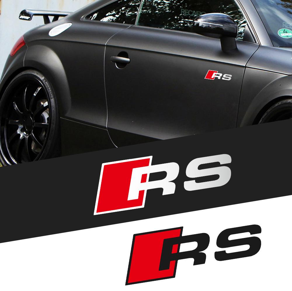 Fashion PVC Car Sticker Body RS Logo Door Window Side Fender Rear Trunk Decoration Decal Center Cover For  Nlux7 Quattro Sline RS