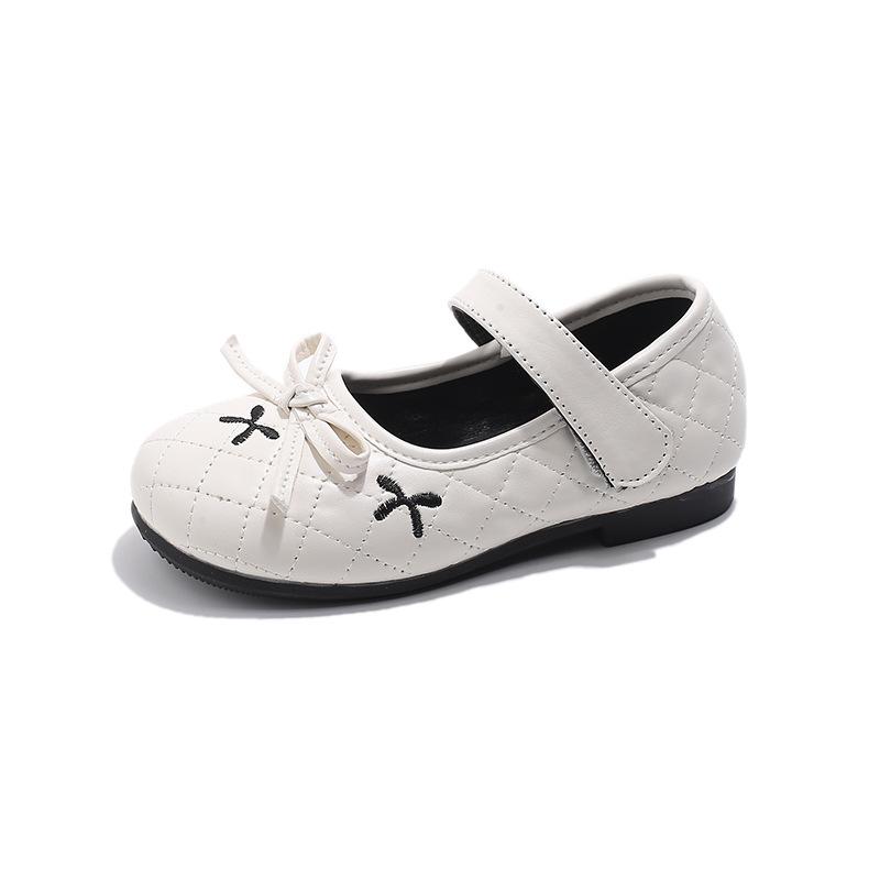 New Leather Shoes Spring Soft Soled Anti Slip Girl Shoe Exquisite Simple Versatile Cute Princess Shoe Retro Flat Daily Kid Shoes