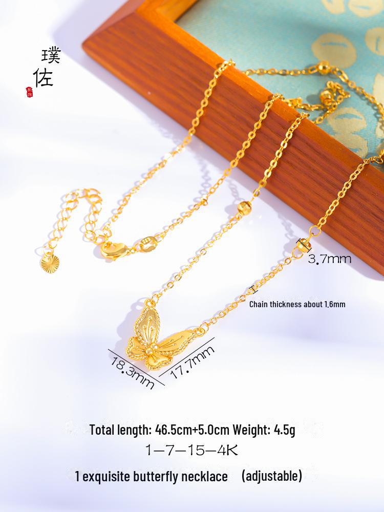 

Золоте кольє-метелик - Розкішний квітковий дизайн, Елегантний ланцюжок на ключицю, Ідеальний подарунок для дівчини