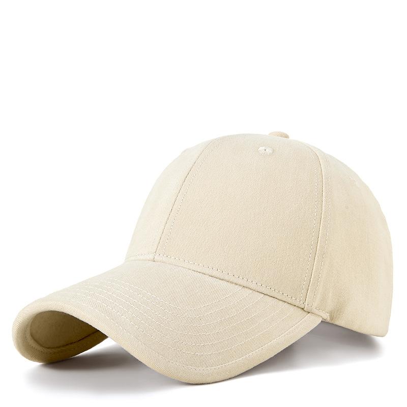 Spring and autumn large windproof baseball cap women's large head circumference large size washed hat medium men's wide brim cap