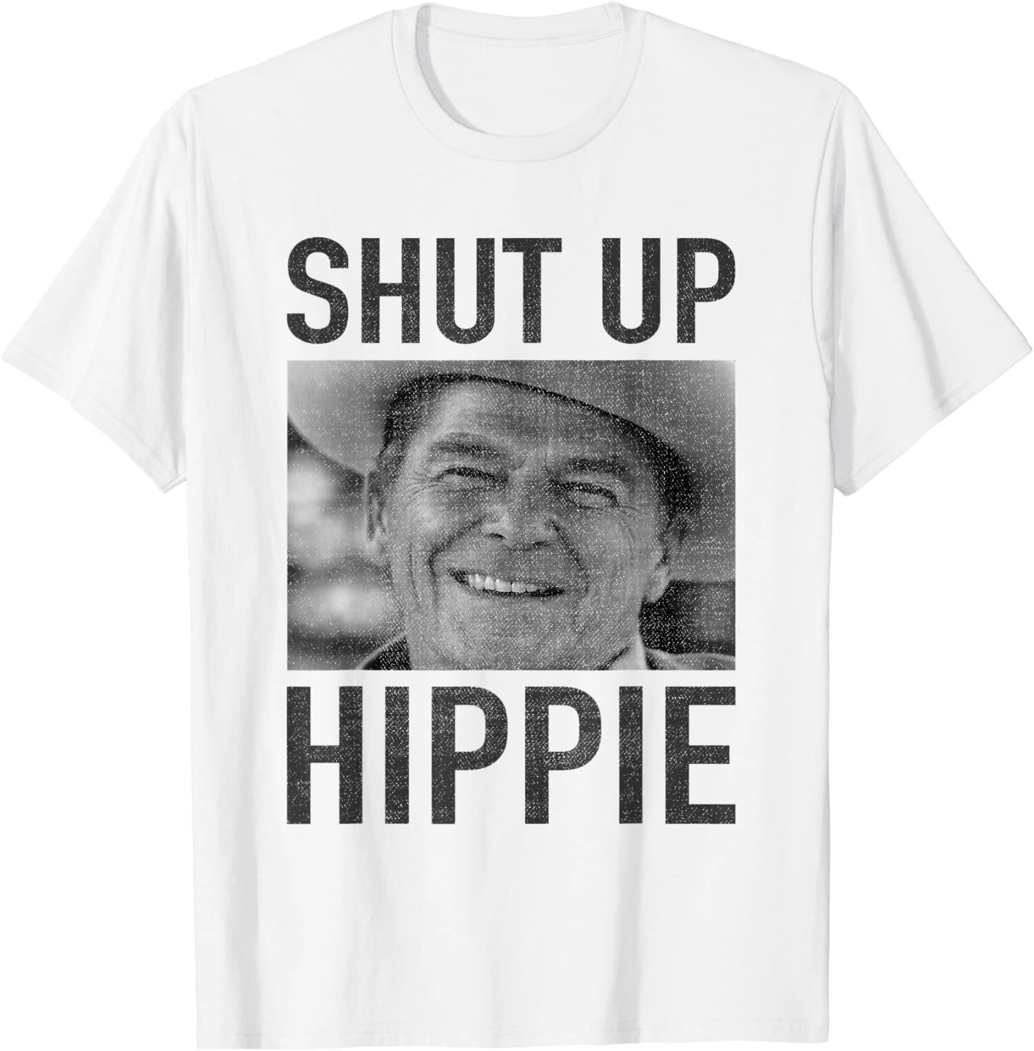 NEW LIMITED Shut Up Hippie Ronald Reagan Gifts T-Shirt XL