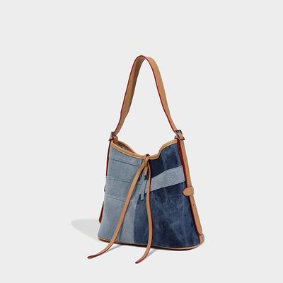 Patchwork Denim Designer Canvas Tasche Große Kapazität Tragetasche Nische Einzelne Schulter Umhängetasche