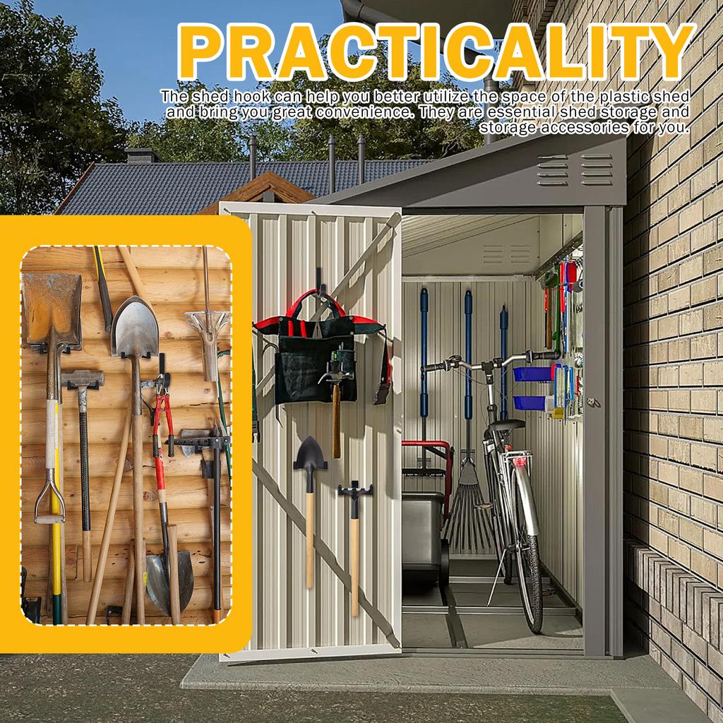 6Pcs Garage Storage Hooks Tool Hanger ABS Storage Shed Tool Hooks for Home Storage