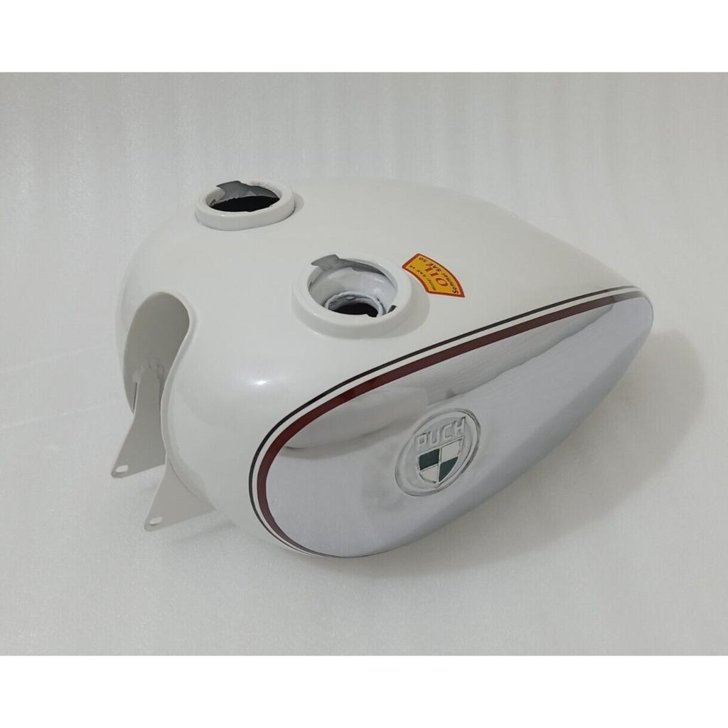 PUCH 250 TF 1952 250Cc White & Chrome Steel Petrol Fuel Tank With Cap |Fit For