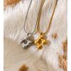 Yhpup Guss Edelstahl Blume Anhänger Halskette 18K Gold PVD Beschichtet Mode Wasserdicht Hals Schmuck für Frauen Großhandel