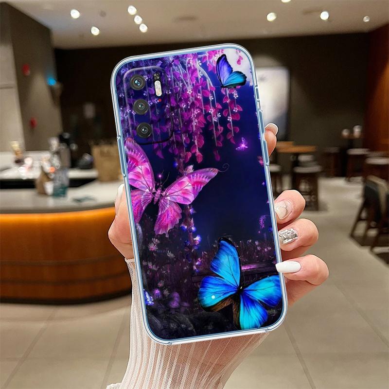 UP22 Colorful Butterfly Transparent Phone Case for Samsung Galaxy A04 A04S A14 A23 A34 A54 M23 M33 M52 M53