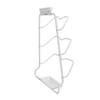 Pot Lid Organizer 30kg Load 3 Lid Capacity S Shaped Trough Space Aluminum Pot Lid Holder with Drip