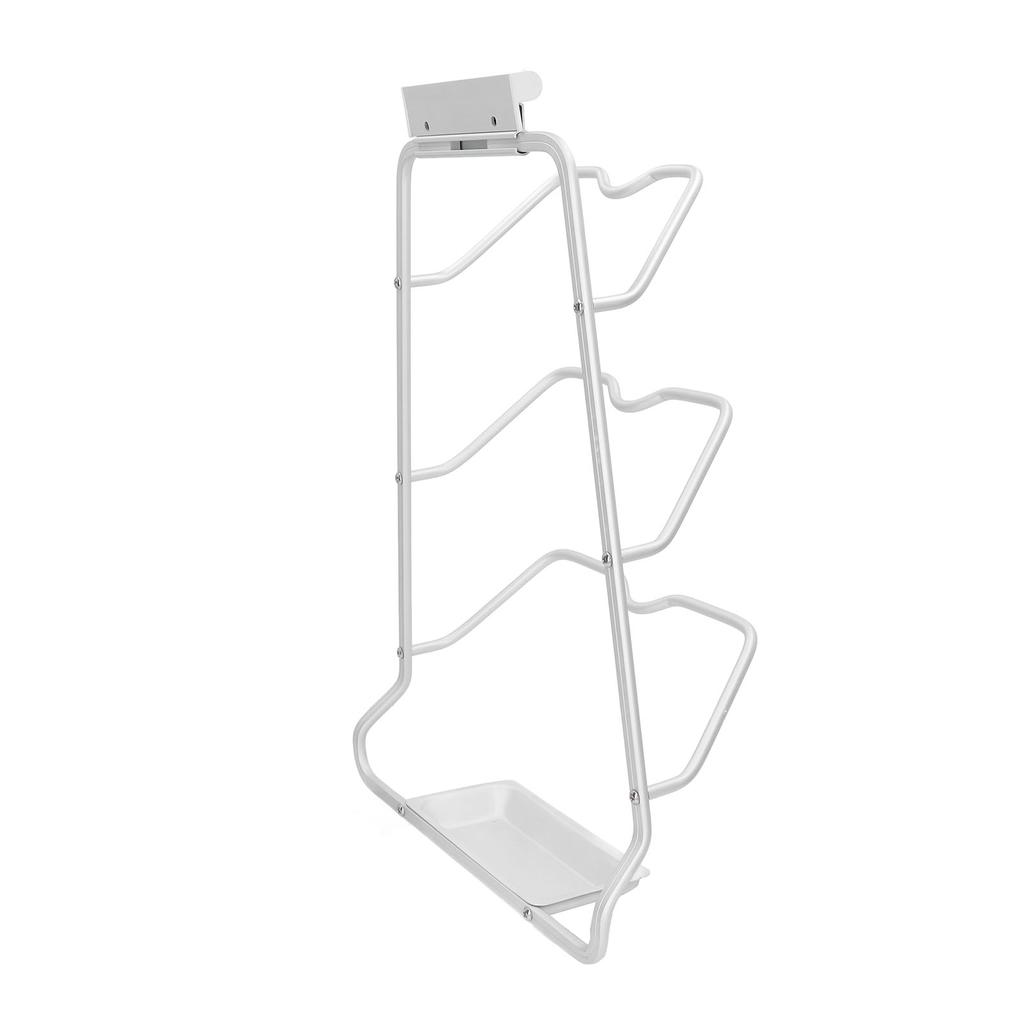 Pot Lid Organizer 30kg Load 3 Lid Capacity S Shaped Trough Space Aluminum Pot Lid Holder with Drip