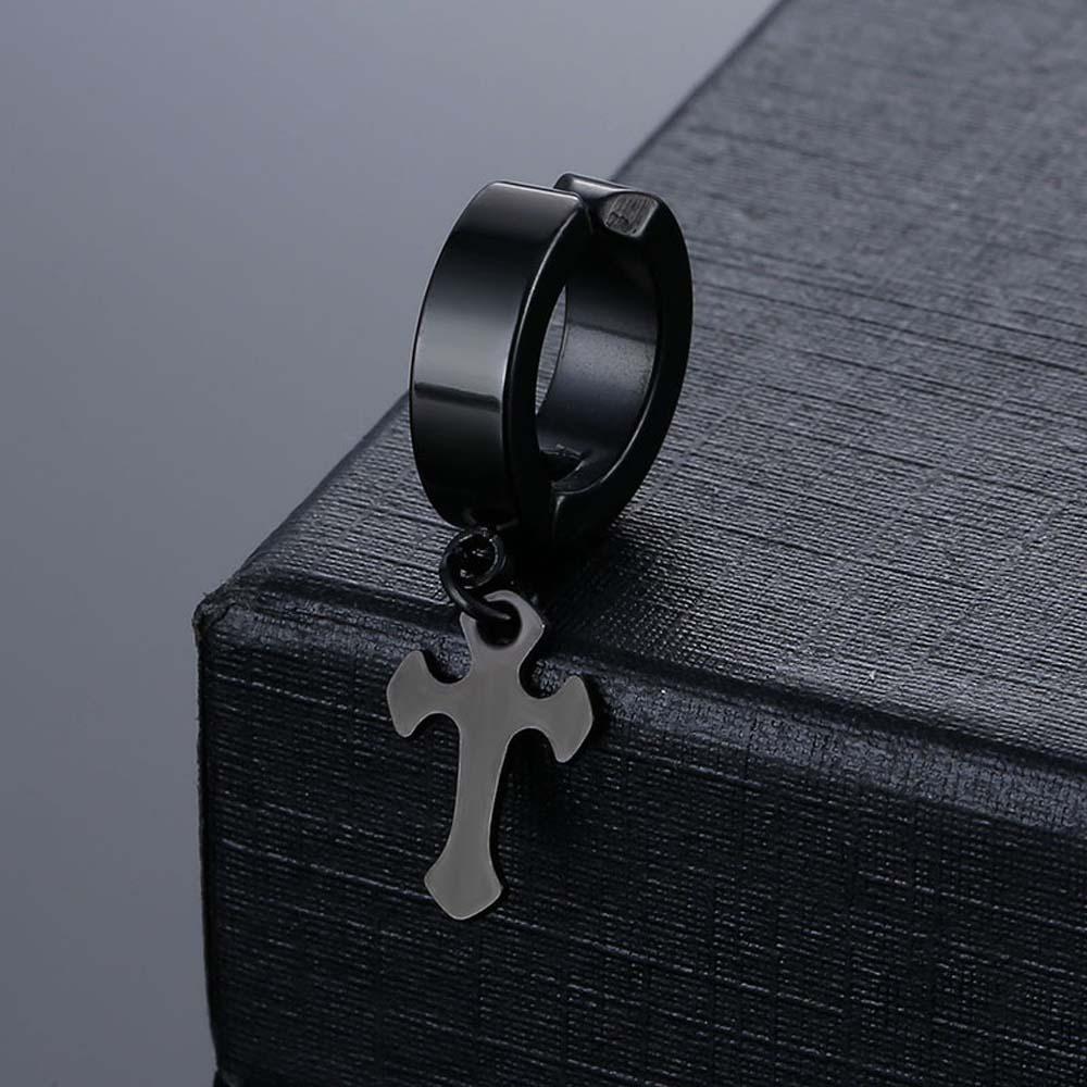 No Ear Hole Steel Ear Bone Clip Gift Accessories Punk Men Earrings Steel Cross Earrings Outdoor