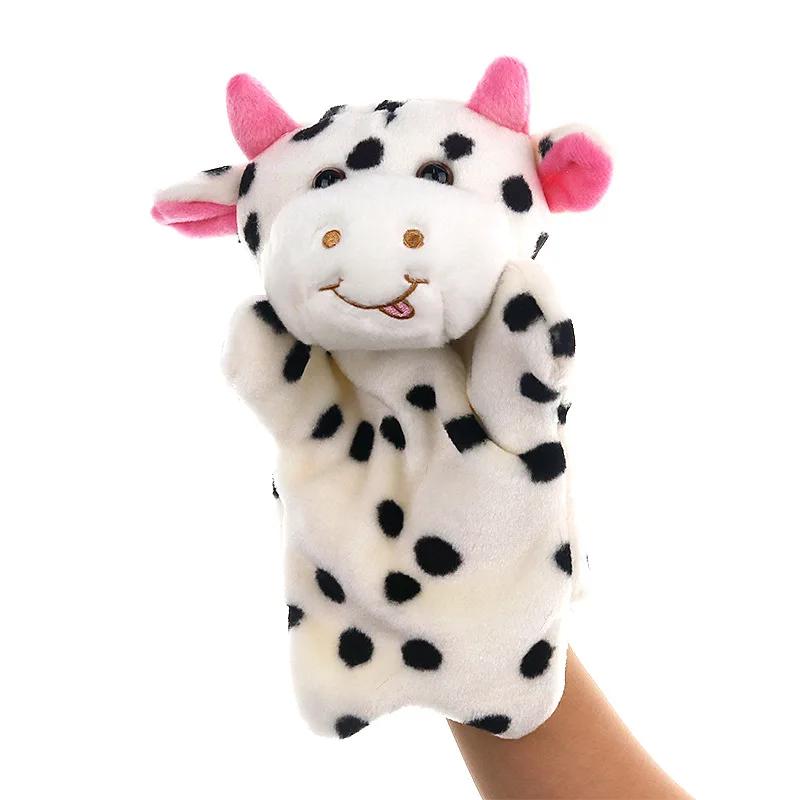 25cm Cute Animals Hand Puppet Plush Fidget Toys Kawaii Stuffed Dolls Lion Elephant Dinosaur Monkey Simulator Game Children Gifts