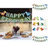 Dinosaur Birthday Party Decor Pack With Paper Banner And Spiral Decorations For Childrens Event