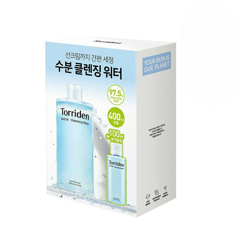 TORRIDEN Dive-In Niedermolekulare Hyaluronsäure Reinigungswasser 400ml Sonder-Set (+100 ml)
