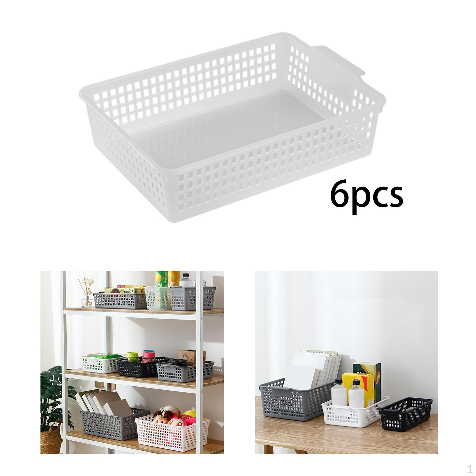 

6 Pieces Storage Baskets Organizer Compact Appearance Box Container for Organizing Desktop чистий