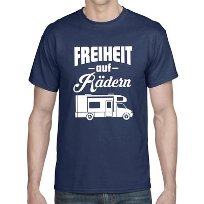 Men's and Women's T-shirts Freedom IN Wheels Motorhome Camper Camping Holiday Gift