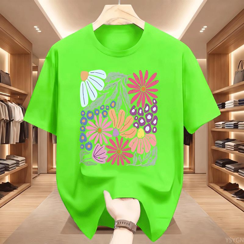 Trendy Boho Floral Tshirt Soft Flower Graphic Tshirt Cute Spring Garden Botanical Top Summer Short Sleeve Unisexs Clothing Tops