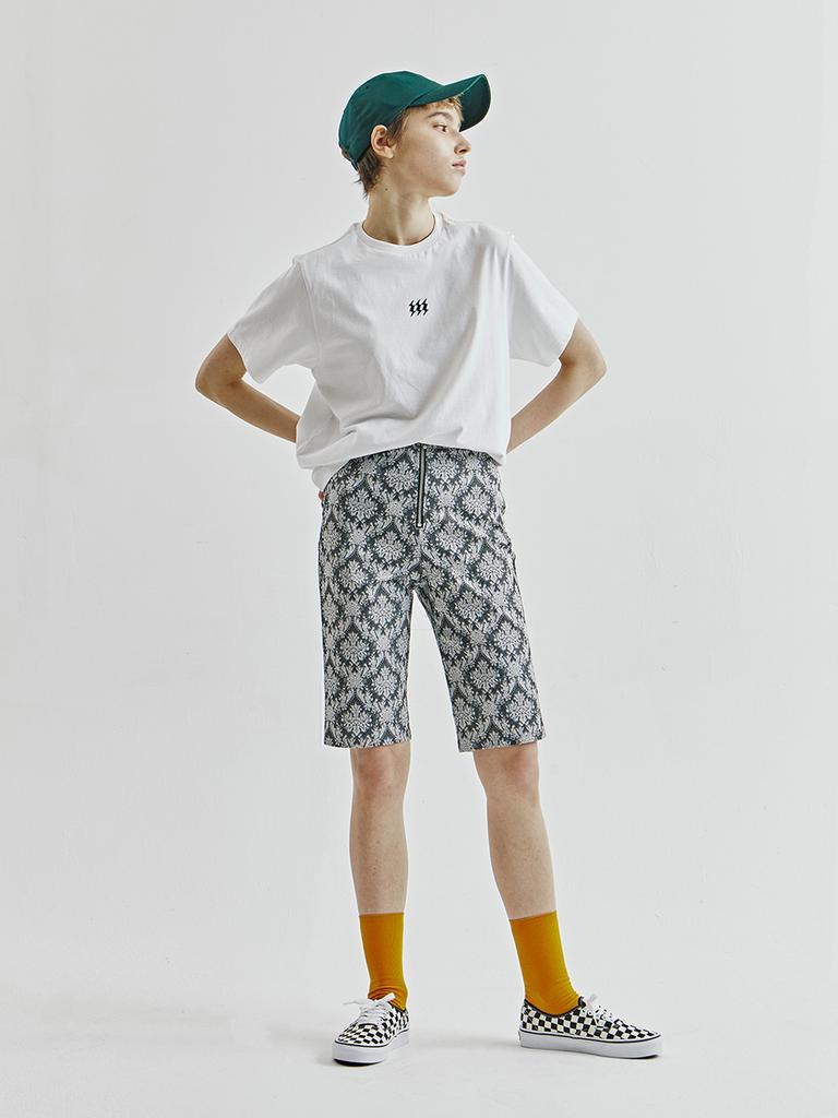 VEGAN TIGER Jacquard Zipper Half Pants