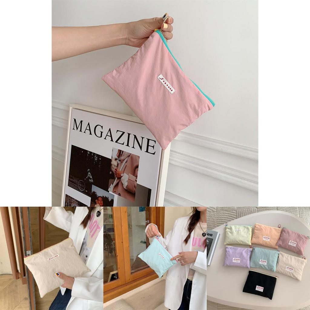 Korean Small Designer Ice Cream Color Makeup Bag Letter Handbag For Daily Use