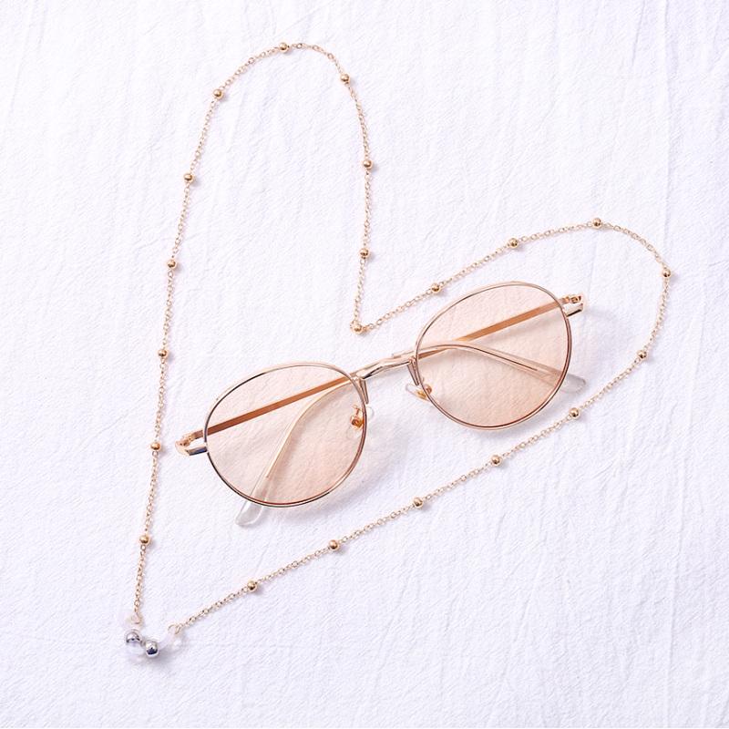 Woman Fashion Round Beaded Anti-slip Eyeglasses Chain