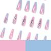 Spice Girl Wearing Nail Naked Powder Long Ballet Blue Rhinestone Wearing Nail Piece Nail Piece False Nail