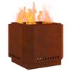 Smoke Free Fire Pit Brown 58 X 58 X 51 Cm Weatherproof Steel