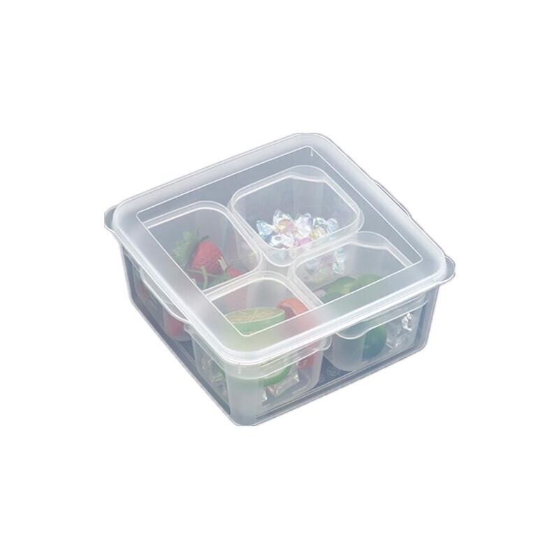 Commercial 4-Compartment Plastic Food Sample & Storage Boxes