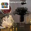 1 Peça Papel de Embrulho Flor LED Com Luzes Renda Malha Fio Ondulado Florista Embalagem de Buquê Decoração Casamento Aniversário Presentes