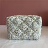 2024 Floral Cotton Cosmetic Bag - Large Capacity, Portable, Hand-Held Storage