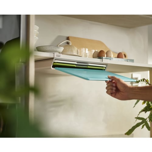 Joseph Joseph Slim Color-Coded Cutting Board Set, Multicolor, Large, Folio, Under-Shelf, 60235, Set of 3