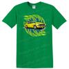 Vintage Car Illustration Graphic T Shirt Classic Yellow Car W/ Cool Design Tee