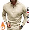 Herbst Dicke Warme Gestrickte Pullover Bequeme Kleidung Halber Reißverschluss Fleece Wintermantel Einfarbig Langarm Rollkragen Shirts Pullover Herren