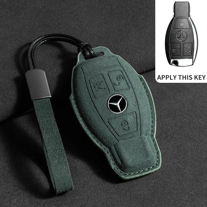 3D FUR Car Key Case Protection For Mercedes Benz E C G M R S Class W204 W212 W176 GLC CLA GLA AMG 2024 Car Key Case Cover Shell DC6