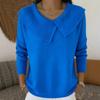 Europe, America, autumn and winter new fashion retro temperament thin lapel knitted sweater women's lazy style