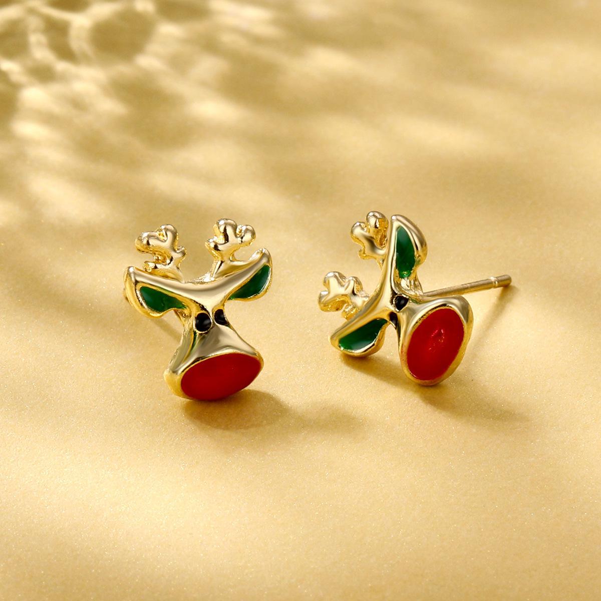 

Fashionable Christmas Alloy Earrings Unique Gift For Women Holiday Jewelry Red