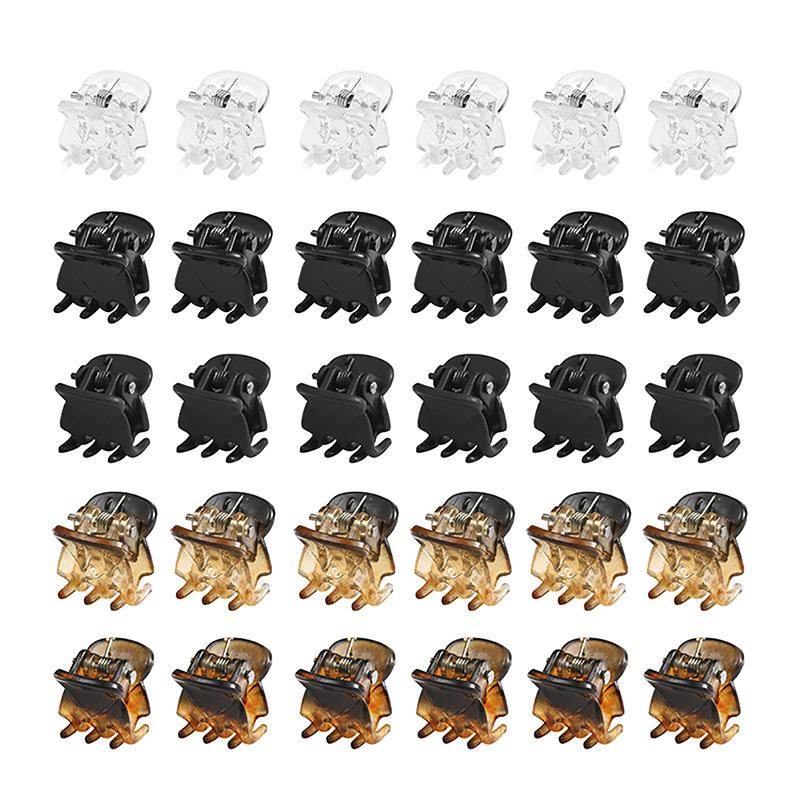 10Pcs/Lot Hair Claw Clips For Women 1.0 1.5Cm Small Black Brown Transparent Plastic Mini Claws Kids Hair Styling Accessories
