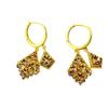 New High-end Coffee Colored Geometric Double-layer Diamond Earrings Trendy and Versatile Design Earrings for Women