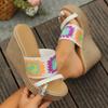 Women's Shoes On Sale 2024 Summer Outdoor Women's Slippers Mixed Colors Open Toe High Heels Water Proof Casual Slippers Women