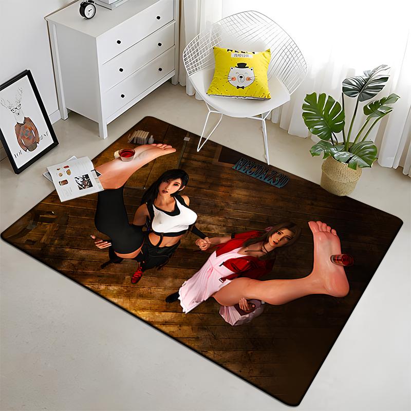 Final Fantasy Carpet Art Printed Living Room Bedroom Children's Rugs Soft Kitchen Area Rug Non-slip Flannel Carpet Floor Mat