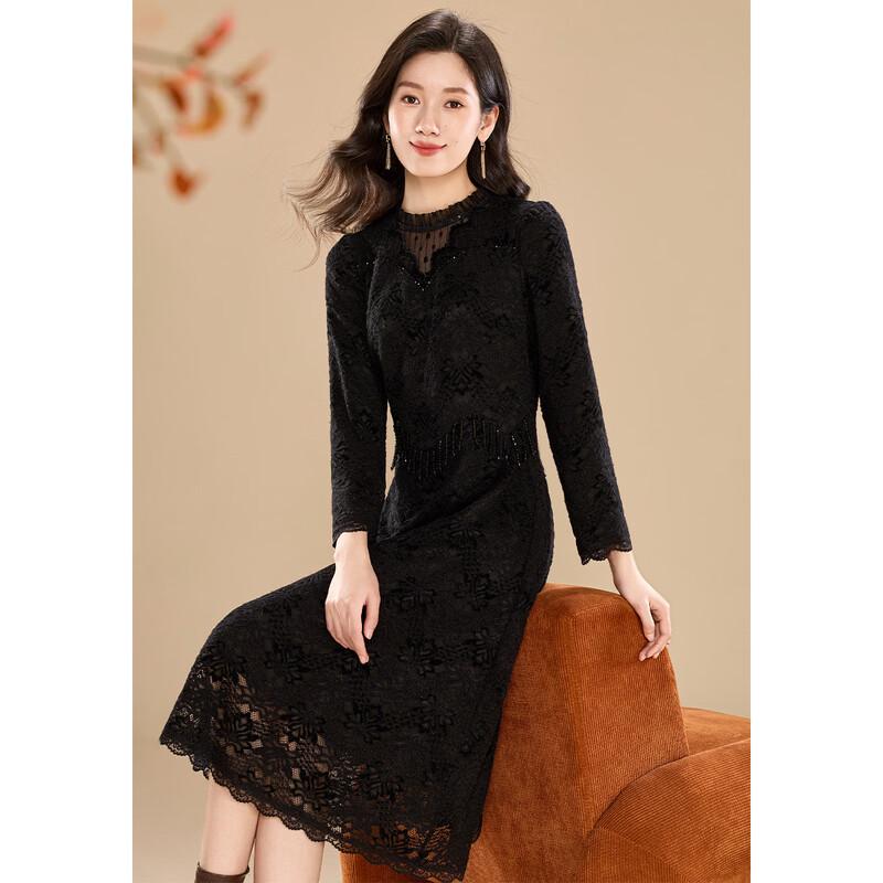 Kebier Elegant Lace Patchwork Slim Midi Dress