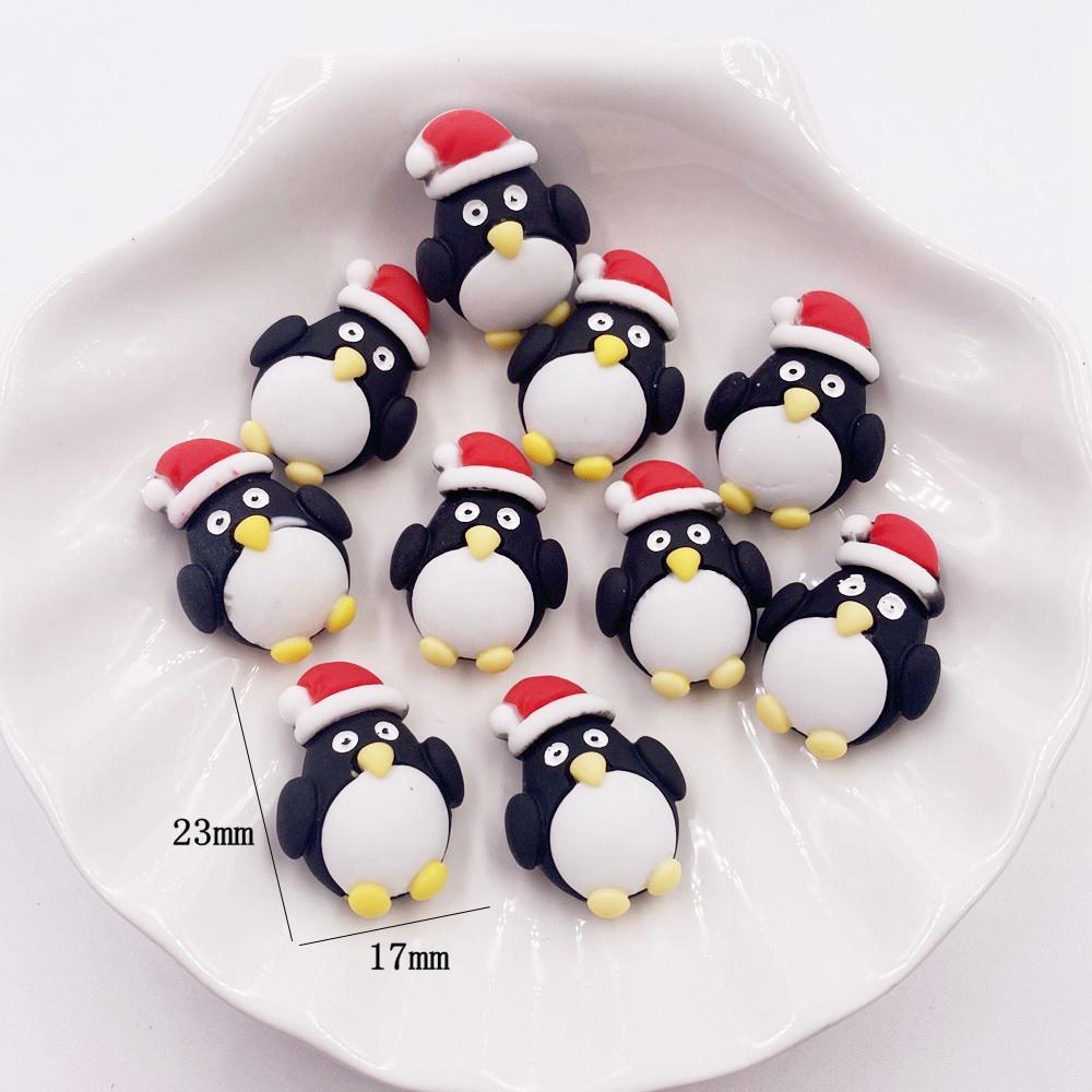 12 Stück bunte Harz Schneemann Bär Pinguin Weihnachtsmann Baum Geschenkbox Elch Flatback Scrapbook Handwerk DIY Zubehör Dekor Figur