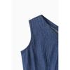 Benetton Hidden Button Sleeveless Denim Long Dress Baop93631