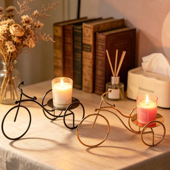 Fresh Color Candle Holder Creative Bicycle Holder, Iron Art Compact Candlestick, Aromatherapy Scented Stick Display for Bathroom Sink Bedroom Bedside