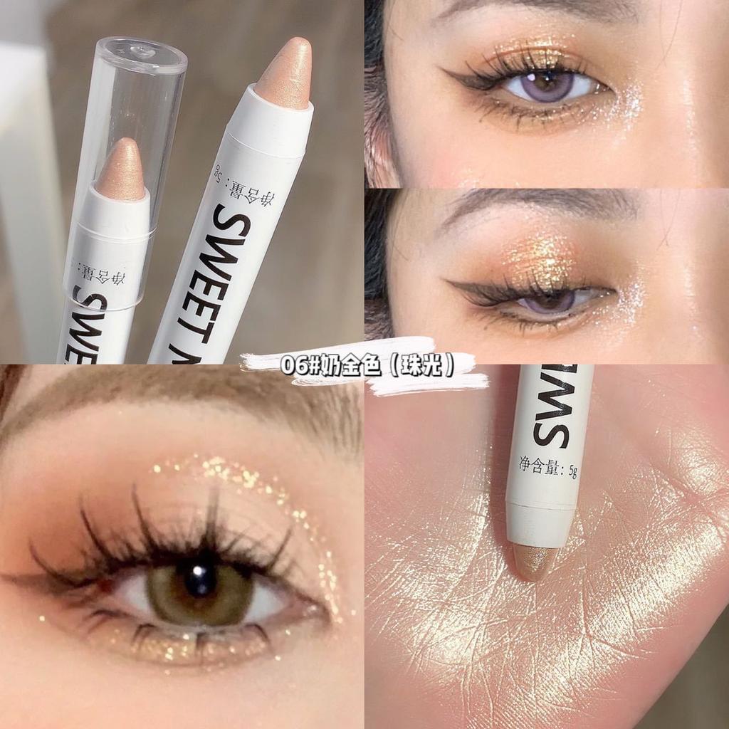 Eyeshadow Pencil Waterproof Long Lasting Glitter Shimmer Eye Shadow Pen Eyeliner Stick Eyes Makeup Tools
