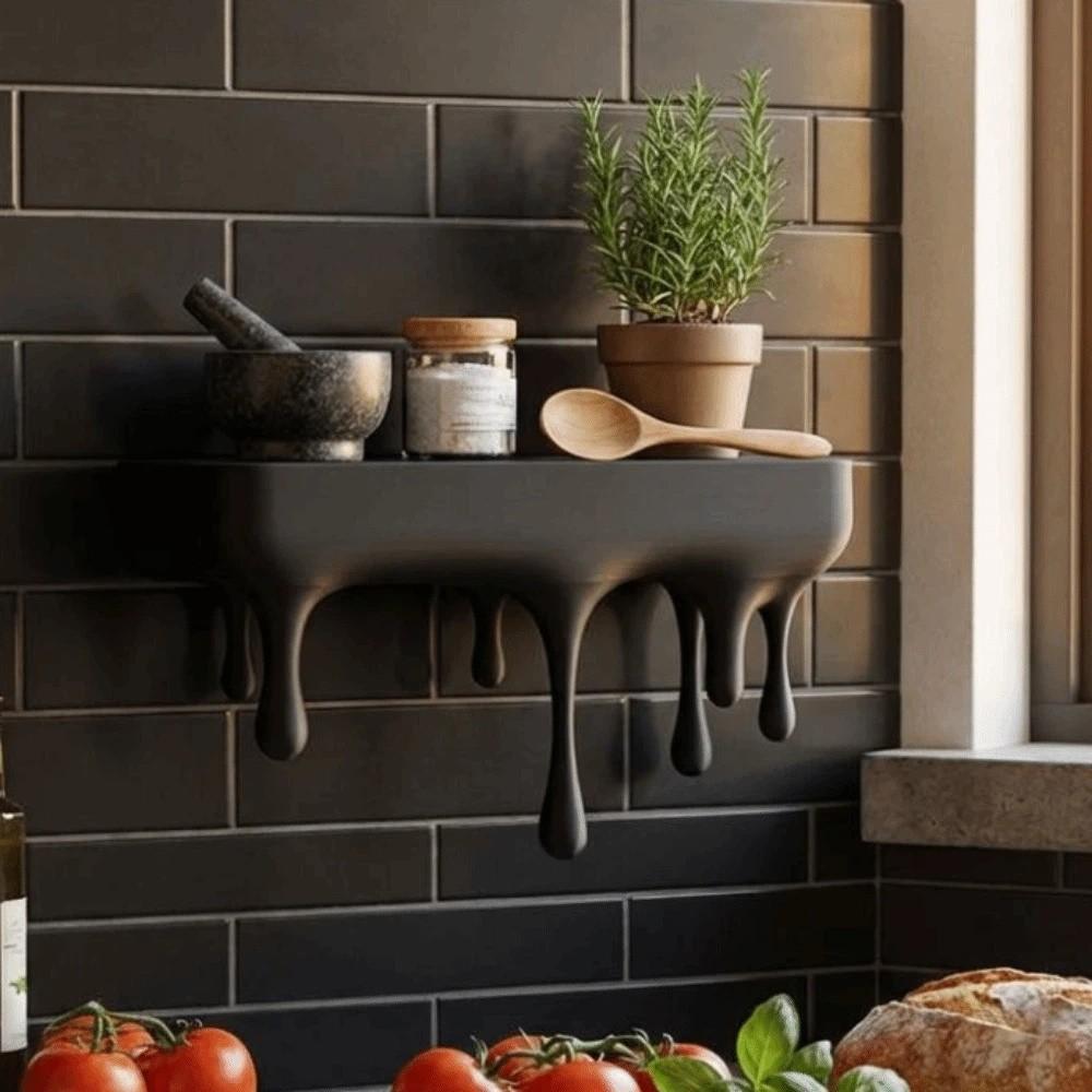 Plastic Melting Wall Shelf Wall-Mounted Display Stand Unique Drip Floating Shelf Bedroom Decor