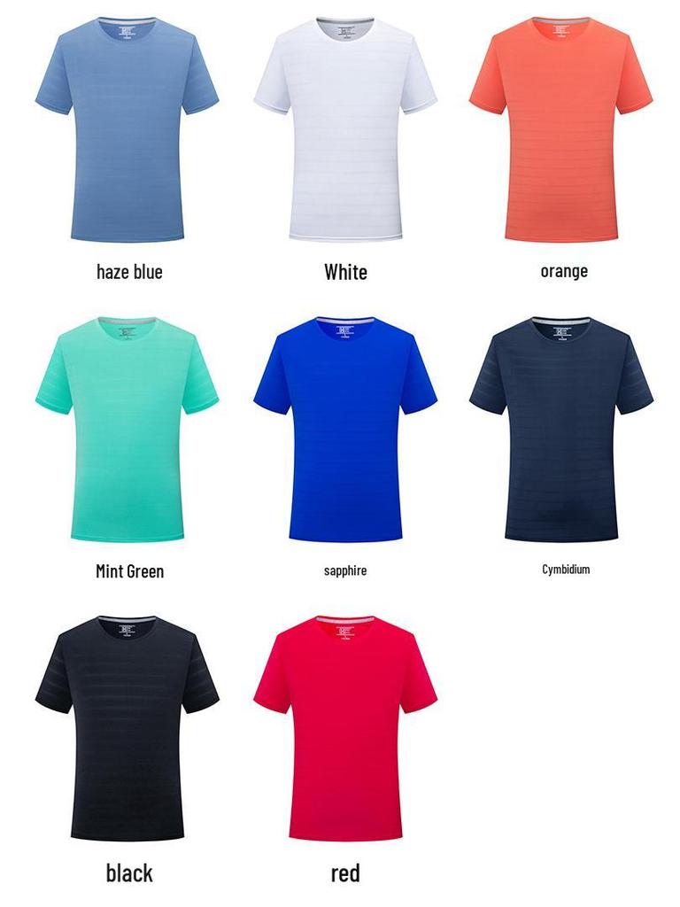 Custom Logo Ice Silk Quick-Dry Running T-Shirt - Crew Neck Short Sleeve Team Workwear