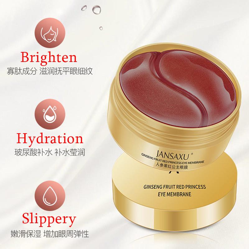 80g 60 stücke Ginseng Frucht Kollagen Augen Maske Frauen Anti Falten Feuchtigkeitsspendende Aufhellung Augen Pflege Augen Tasche