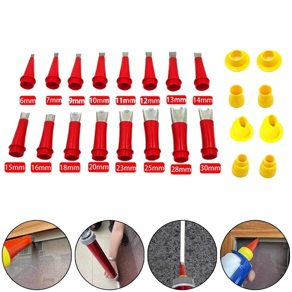 Caulk Nozzle 16 Sizes 8pcs Plastic Stainless Steel